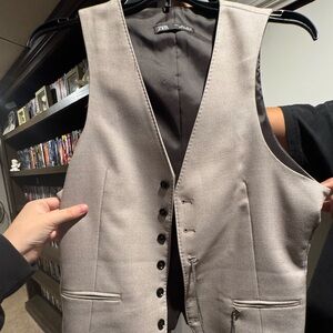 Zara Dark Gray Satin Vest